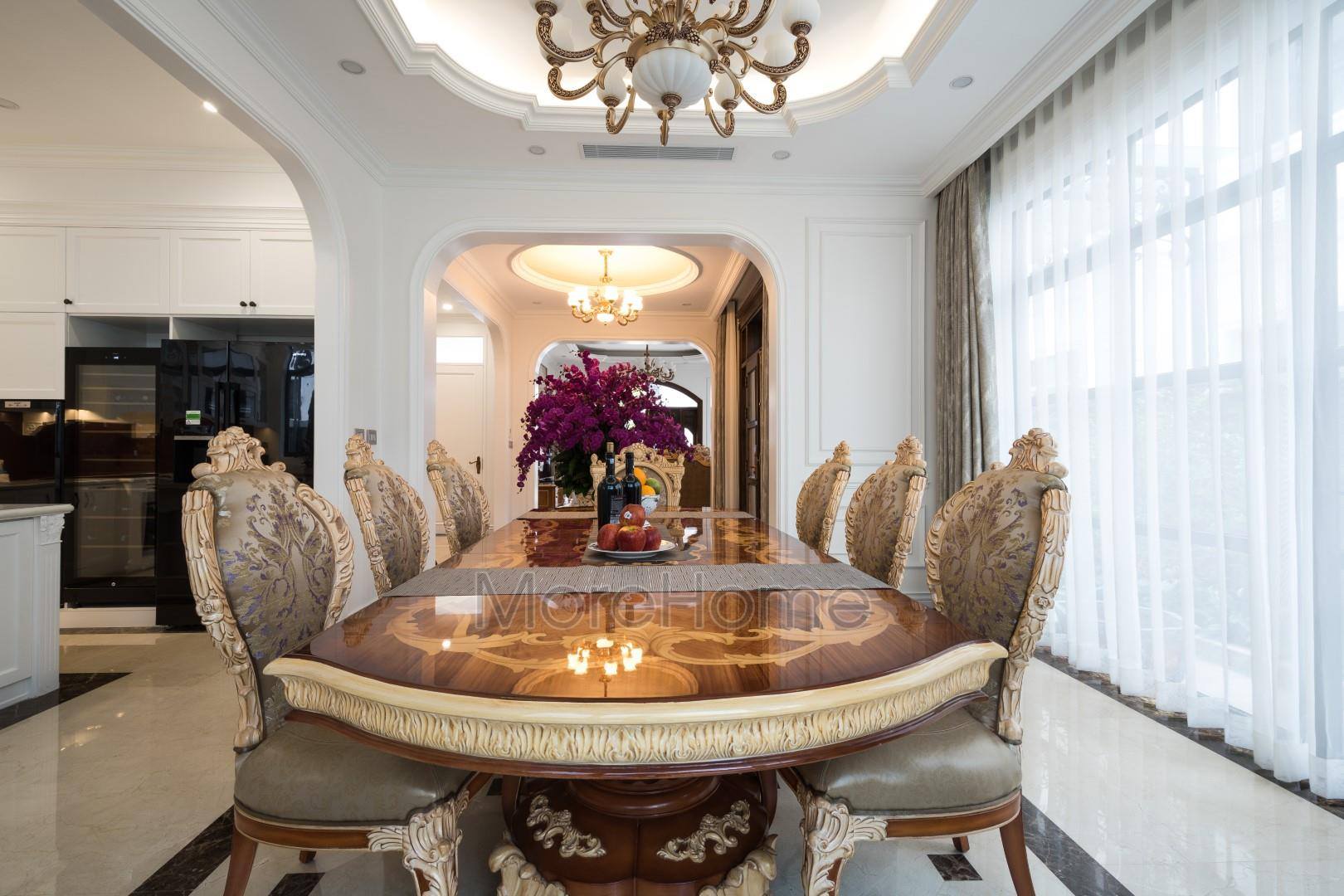 Thiết kế nội thất phòng ăn cổ điển, tân cổ điển