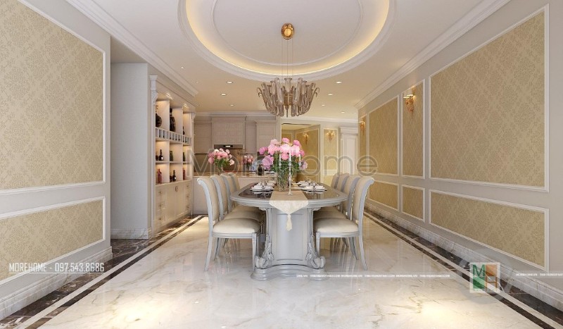 Thiết kế nội thất phòng ăn cổ điển, tân cổ điển