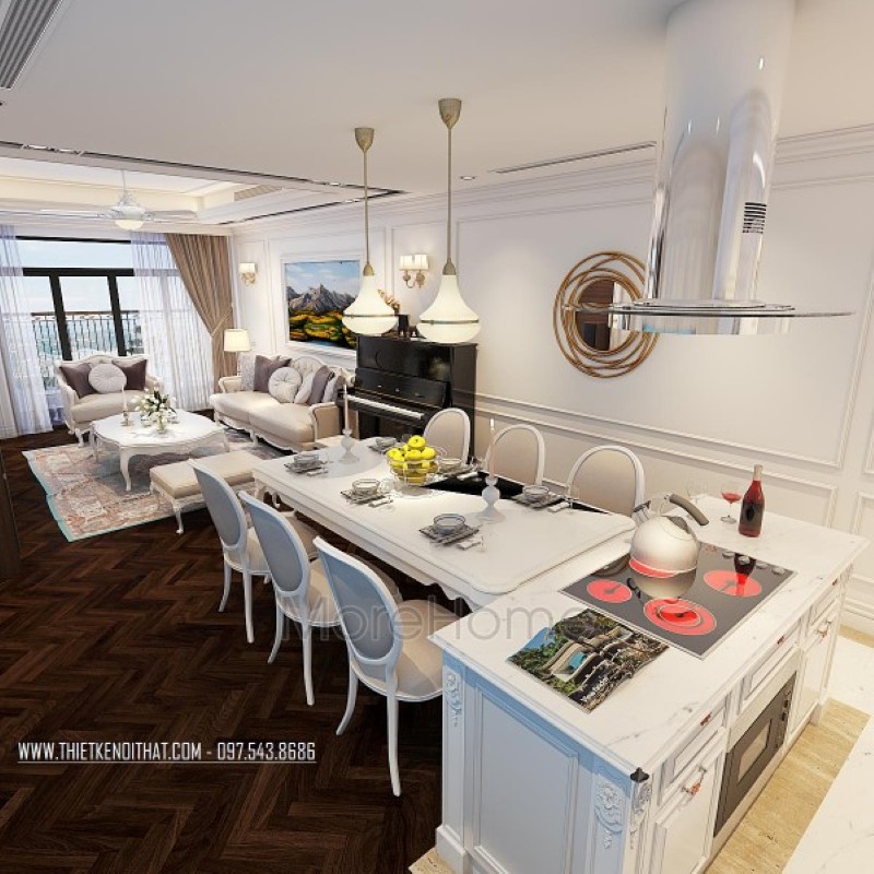 Thiết kế nội thất phòng ăn cổ điển, tân cổ điển