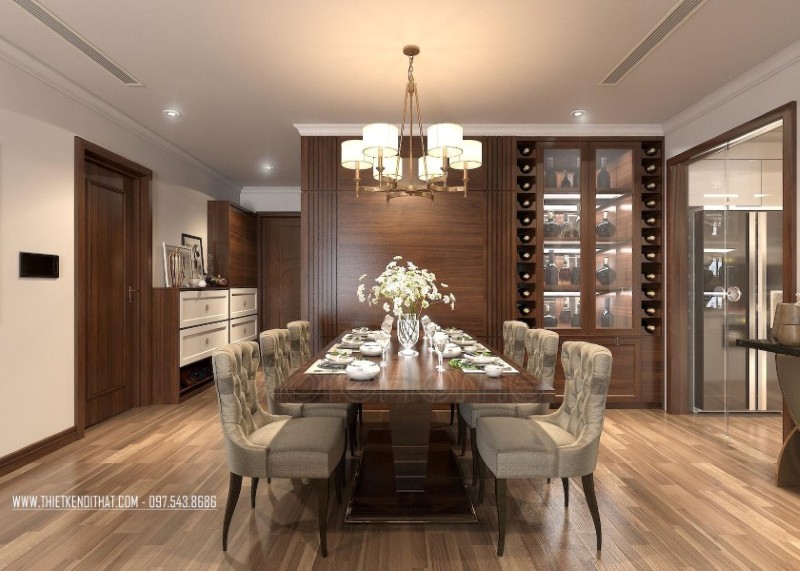 Thiết kế nội thất phòng ăn cổ điển, tân cổ điển